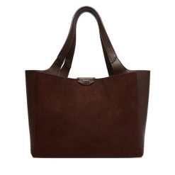 Torebka DKNY. Brązowe shopperki damskie DKNY, bez wzorów, bez dodatków. Za 789.99 zł.