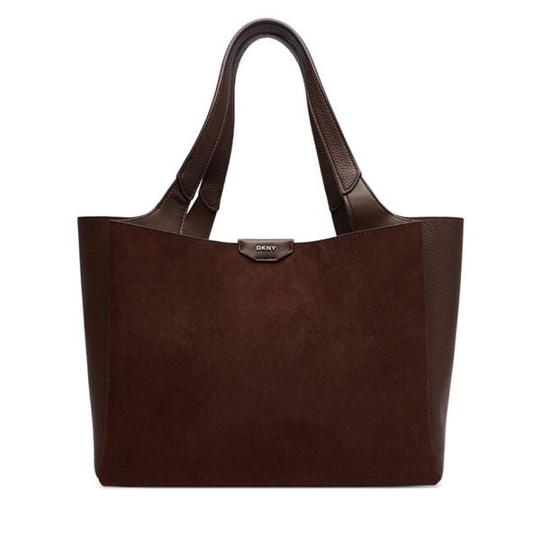 Torebka DKNY. Brązowe shopperki damskie DKNY, bez wzorów, bez dodatków. Za 789.99 zł.
