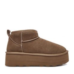 Śniegowce DeeZee. Brązowe śniegowce damskie DeeZee, bez zapięcia. Za 349.99 zł.