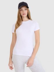 4F T-shirt slim gładki damski (2-pack) - biały XXL. Białe t-shirty damskie 4F, xs, bez wzorów, z bawełny, klasyczne, bez kołnierzyka, bez ramiączek. Za 79.99 zł.