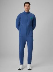 4F Spodnie piłkarskie szybkoschnące męskie - denim M. Niebieskie spodnie sportowe męskie 4F, l, bez wzorów, z denimu, na fitness i siłownię. Za 179.99 zł.