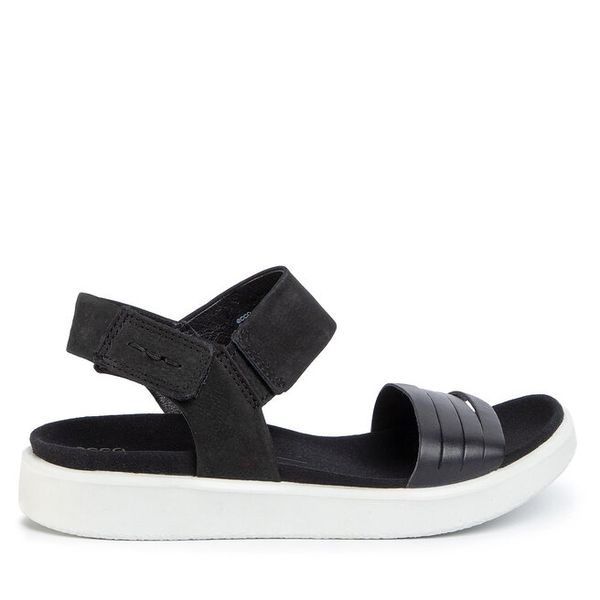 Sandały ECCO. Czarne sandały damskie ecco, bez wzorów, bez obcasa, na płaskiej podeszwie, bez zapięcia. Za 569.99 zł.