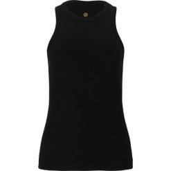 Damski tank top Athlecia Lankae. Czarne topy damskie Endurance, bez wzorów, z bawełny, sportowe, bez kołnierzyka, bez ramiączek. Za 140.00 zł.