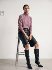Sweter z golfem z domieszką wełny i ozdobnymi rękawami - różowy. Czerwone swetry nierozpinane damskie Sinsay, l, bez wzorów, z wełny, bez kołnierzyka, bez ramiączek. Za 59.99 zł.