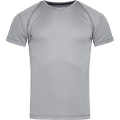 Koszulka T-shirt, Szara, Sportowa, ACTIVE-DRY Poliester, Raglanowe Rękawy, Popielata. Szare koszulki sportowe męskie Stedman, m, bez wzorów, z materiału, bez ramiączek, na fitness i siłownię. Za 55.00 zł.