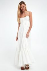 Sukienka maxi TWINSET U&B. Sukienki damskie Twinset U&B, s, bez wzorów, bez kołnierzyka, bez ramiączek, maxi. W wyprzedaży za 951.30 zł.