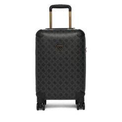 Walizka kabinowa Guess. Szare walizki męskie Guess, z aplikacjami. Za 829.99 zł.