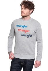 WRANGLER SEASONAL LOGO SWEAT MID GREY MEL W6A5HAX37 112130662. Szare bluzy męskie Wrangler, m, bez wzorów, bez ramiączek, bez kaptura. Za 129.99 zł.