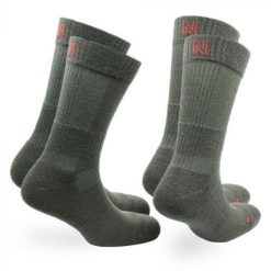 2 pary - Skarpety trekkingowe 60% wełna merino - przeciwodciskowe i amortyzujące. Zielone skarpety męskie NORFOLK, bez wzorów, z materiału. Za 135.99 zł.