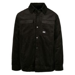 Kurtka Urban Classics Corduroy. Czarne kurtki męskie Urban Classics, m, bez wzorów, z bawełny, bez kaptura. Za 339.85 zł.