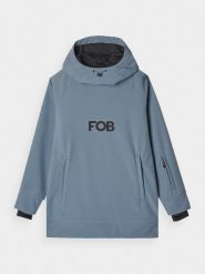 4F Bluza snowboardowa z softshellu membrana 5000 damska - granatowa XL. Niebieskie bluzy damskie 4F, na zimę, m, bez wzorów, z dzianiny, sportowe, bez ramiączek, z kapturem. W wyprzedaży za 199.99 zł.