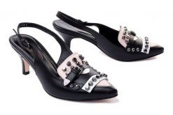 LANQIER 44C2915 black, czółenka damskie. Czarne czółenka damskie Lanqier, bez wzorów, ze skóry, bez obcasa, na obcasie, bez zapięcia. Za 114.95 zł.