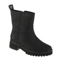 Buty Timberland Carnaby Cool Wrmpullon TB1A5NS3015 czarne. Czarne botki damskie na zimę, bez wzorów, z futra, za kostkę, bez obcasa, bez zapięcia. Za 911.91 zł.