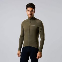 Męska koszulka kolarska z długim rękawem Essential Thermofleece Winter. Zielone bluzy męskie ACELERA, na zimę, m, bez wzorów, z polaru, sportowe, bez ramiączek, bez kaptura. W wyprzedaży za 211.46 zł.