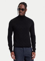 KARL LAGERFELD Golf 655012 564302 Czarny Regular Fit. Czarne swetry męskie KARL LAGERFELD, m, bez wzorów, z wełny, bez kołnierzyka, bez ramiączek. Za 939.99 zł.