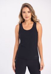 Sportowy top T-JOGA. Czarne koszulki sportowe damskie Volcano, xs, bez wzorów, z elastanu, bez ramiączek, na jogę i pilates. Za 99.99 zł.