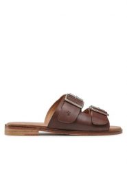 EMU Australia Klapki Peli W12711 Brązowy. Brązowe klapki damskie Emu Australia, bez wzorów, ze skóry, bez obcasa, bez zapięcia. Za 399.99 zł.