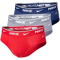 Bielizna Bokserki Nike Brief 3Pk Dorośli. Czerwona bokserki męskie Nike, bez wzorów, z bawełny. Za 205.99 zł.