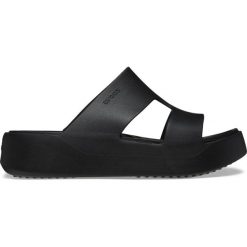Klapki damskie Crocs Gateway Platform H-Strap. Czarne klapki damskie Crocs, bez wzorów, sportowe, bez obcasa, bez zapięcia. Za 159.00 zł.