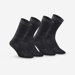Skarpety turystyczne Quechua SH900 Mid. Czarne skarpetki damskie QUECHUA, bez wzorów, z elastanu. Za 119.99 zł.