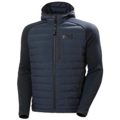 Kurtka puchowa Helly Hansen Arctic Ocean Hybrid. Niebieskie kurtki męskie Helly Hansen, m, bez wzorów, z puchu, bez kaptura. Za 657.50 zł.