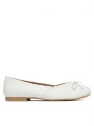 Caprice Baleriny 9-22109-46 Biały. Białe balerinki damskie Caprice, bez wzorów, ze skóry, bez obcasa, bez zapięcia. Za 231.99 zł.