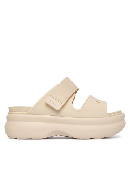 Crocs Klapki Soho Two Strap Sandal 212861 Beżowy. Brązowe klapki damskie Crocs, bez wzorów, z tworzywa sztucznego, bez obcasa, bez zapięcia. Za 241.99 zł.