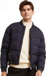KURTKA MĘSKA TOMMY HILFIGER PUCHOWA BOMBERKA PILOTKA XL cz. Kurtki męskie Tommy Hilfiger, m, bez wzorów, z puchu, bez kaptura. Za 549.00 zł.