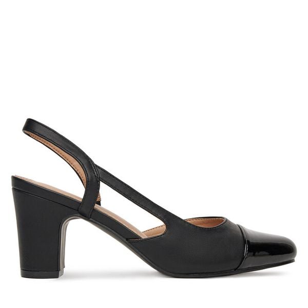 Czółenka Clara Barson. Czarne czółenka damskie Clara Barson, bez wzorów, bez obcasa, bez zapięcia. Za 119.99 zł.