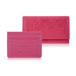 Zestaw prezentowy dla niej portfel damski w kwiaty T-45 i skórzane etui na karty T-151 Paolo Peruzzi ZUP-144-PI. Czerwone portfele damskie Paolo Peruzzi, ze skóry. Za 99.00 zł.