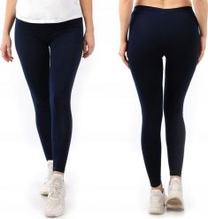 Legginsy damskie długie Polskie Getry Bawełniane Granatowe S. Legginsy damskie LAEMI, bez wzorów, z bawełny. Za 29.99 zł.