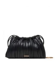 Calvin Klein Torebka Drawstring Plisse Crossbody LV04F3076G Czarny. Czarne torebki do ręki damskie Calvin Klein, bez wzorów, ze skóry, bez dodatków. Za 329.99 zł.