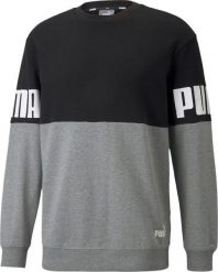 Puma Bluza męska Puma Power Colorblock Crew szaro-czarna 589430 01 S. Czarne bluzy męskie Puma, m, bez wzorów, bez ramiączek, bez kaptura. Za 173.33 zł.