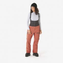 Spodnie narciarskie damskie Wedze FR900 freeride. Brązowe spodnie dresowe damskie SIMOND, bez wzorów, z materiału, sportowe, długie. Za 659.99 zł.