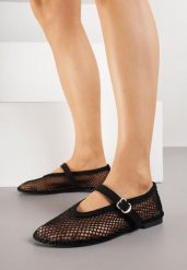 Czarne Siateczkowe Balerinki Appletwinkle. Czarne balerinki damskie Born2be, na lato, bez wzorów, z jeansu, bez obcasa, bez zapięcia. Za 89.99 zł.