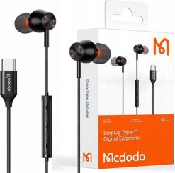 Słuchawki Mcdodo MCDODO SŁUCHAWKI Z MIKROFONEM DOKANAŁOWE USB-C DAC, CZARNE. Czarne słuchawki dokanałowe Mcdodo. Za 43.95 zł.