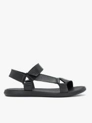 Czarne sandały ze skóry licowej. Czarne sandały męskie Ryłko, na lato, bez wzorów, ze skóry, eleganckie, bez zapięcia. Za 379.99 zł.