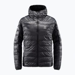 Kurtka puchowa damska Haglöfs L.I.M Down Hood. Czarne kurtki sportowe damskie Haglöfs, l, bez wzorów, z puchu, bez ramiączek, bez kaptura, trekkingowe. Za 679.99 zł.