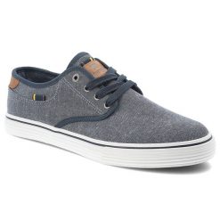 Trampki męskie Wrangler, materiałowe sznurowane na płaskiej podeszwie, szare, 20251030. Szare trampki męskie Wrangler, bez wzorów, z denimu, eleganckie, bez zapięcia. Za 159.00 zł.