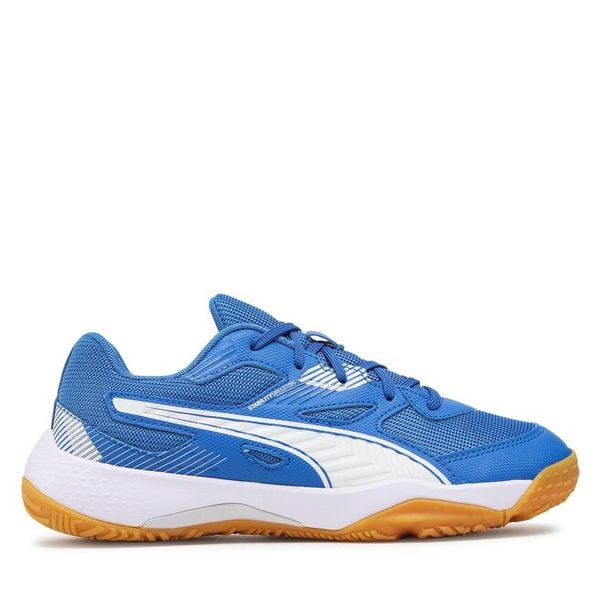 Buty halowe Puma. Niebieskie obuwie sportowe damskie Puma, bez wzorów, bez zapięcia. Za 149.99 zł.