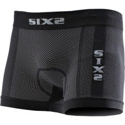 Bokserki sportowe BOX2. Czarne bielizna sportowa damska SIXS, bez wzorów, ze skóry, bez zapięcia, rowerowe. Za 207.50 zł.