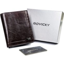 Rovicky Rozbudowany, klasyczny portfel męski z naturalnej skóry z technologią RFID - Rovicky. Portfele męskie ROVICKY, bez wzorów, ze skóry. Za 136.15 zł.