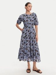 Pepe Jeans Sukienka letnia Eva PL953695 Błękitny Regular Fit. Niebieskie sukienki damskie Pepe Jeans, na lato, xs, bez wzorów, z bawełny, bez kołnierzyka, bez ramiączek. Za 359.99 zł.