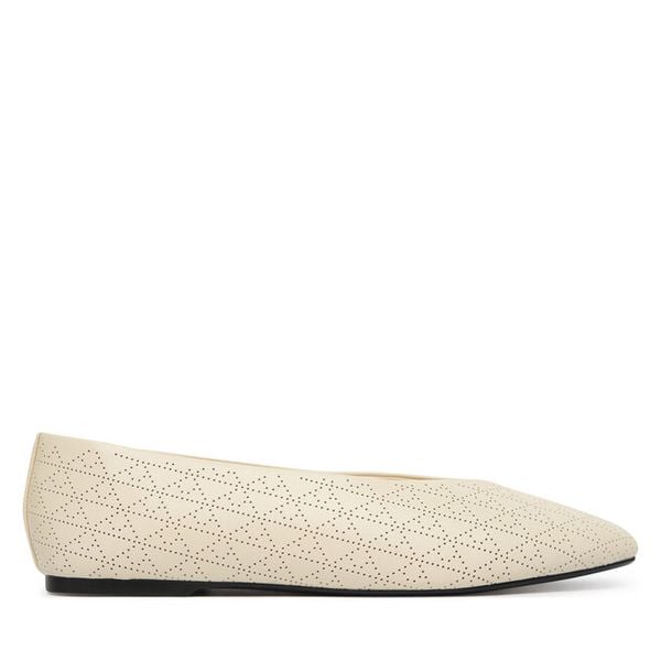 Baleriny Calvin Klein. Brązowe balerinki damskie Calvin Klein, bez wzorów, bez obcasa, bez zapięcia. Za 263.99 zł.