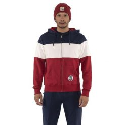 Bluza wygodna z bawełna z kaptur na co dzień. Niebieskie bluzy męskie LEONE 1947 APPAREL, bez wzorów, z bawełny, sportowe, bez ramiączek, bez kaptura. W wyprzedaży za 191.56 zł.