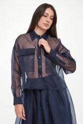 Koszula damska z jedwabnej organzy Colomba WEEKEND MAX MARA. Koszule damskie Weekend Max Mara, bez wzorów, z jedwabiu, bez kołnierzyka, bez ramiączek. Za 1,369.00 zł.