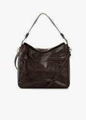 Torba shopperka z kieszonką zewnętrzną. Brązowe shopperki damskie bonprix, bez wzorów, duże, bez dodatków. Za 127.99 zł.