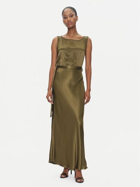 ViCOLO Sukienka wieczorowa TD0766 Khaki Regular Fit. Brązowe sukienki damskie ViCOLO, s, bez wzorów, z wiskozy, wizytowe, bez kołnierzyka, bez ramiączek. Za 279.99 zł.