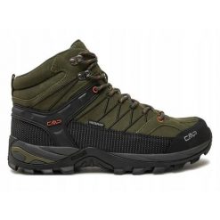 Buty trekkingowe dla mężczyzn CMP Rigel MID. Zielone buty zimowe męskie CMP, bez wzorów, bez obcasa, bez zapięcia. Za 350.99 zł.