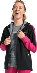 Vaude Kurtka przeciwdeszczowa sportowa damska Vaude Moab II - czarna 38. Czarne kurtki sportowe damskie Vaude, bez wzorów, bez ramiączek, bez kaptura. Za 343.85 zł.